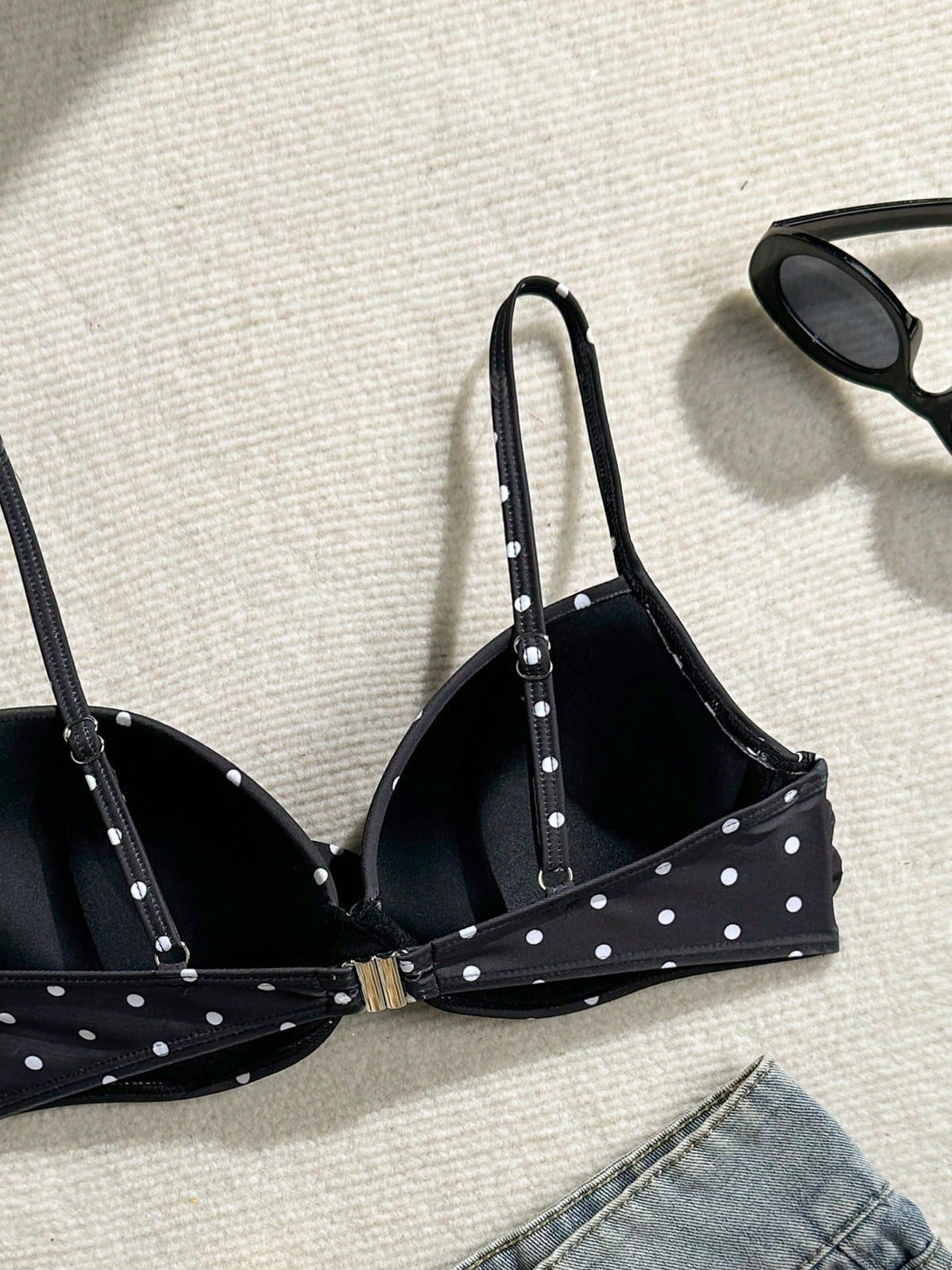 Swim SXY Women's Summer Beach Polka Dot Print Sexy Bikini Top
