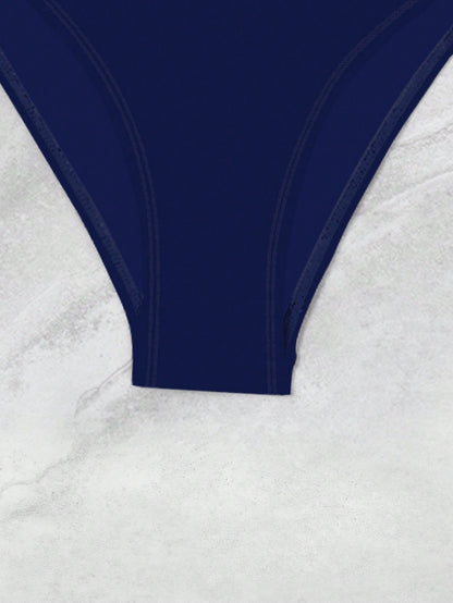Swim Vcay Summer Beach Push Up Enhancing Wire Full Coverage Solid Two-Piece Bikini Set