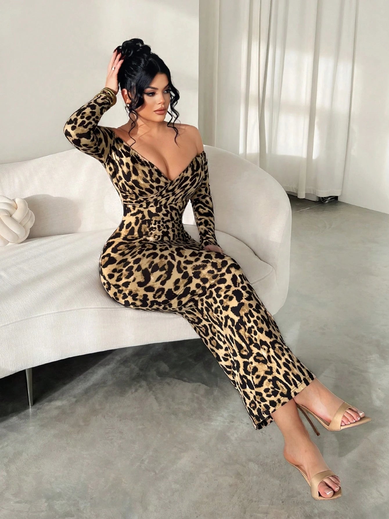 SXY Elegant Sexy Khaki Off Shoulder Fitted Long Dress,Near Year,Christmas,Party Club Night, Bodycon Outfit Women, The Dress,New Autumn