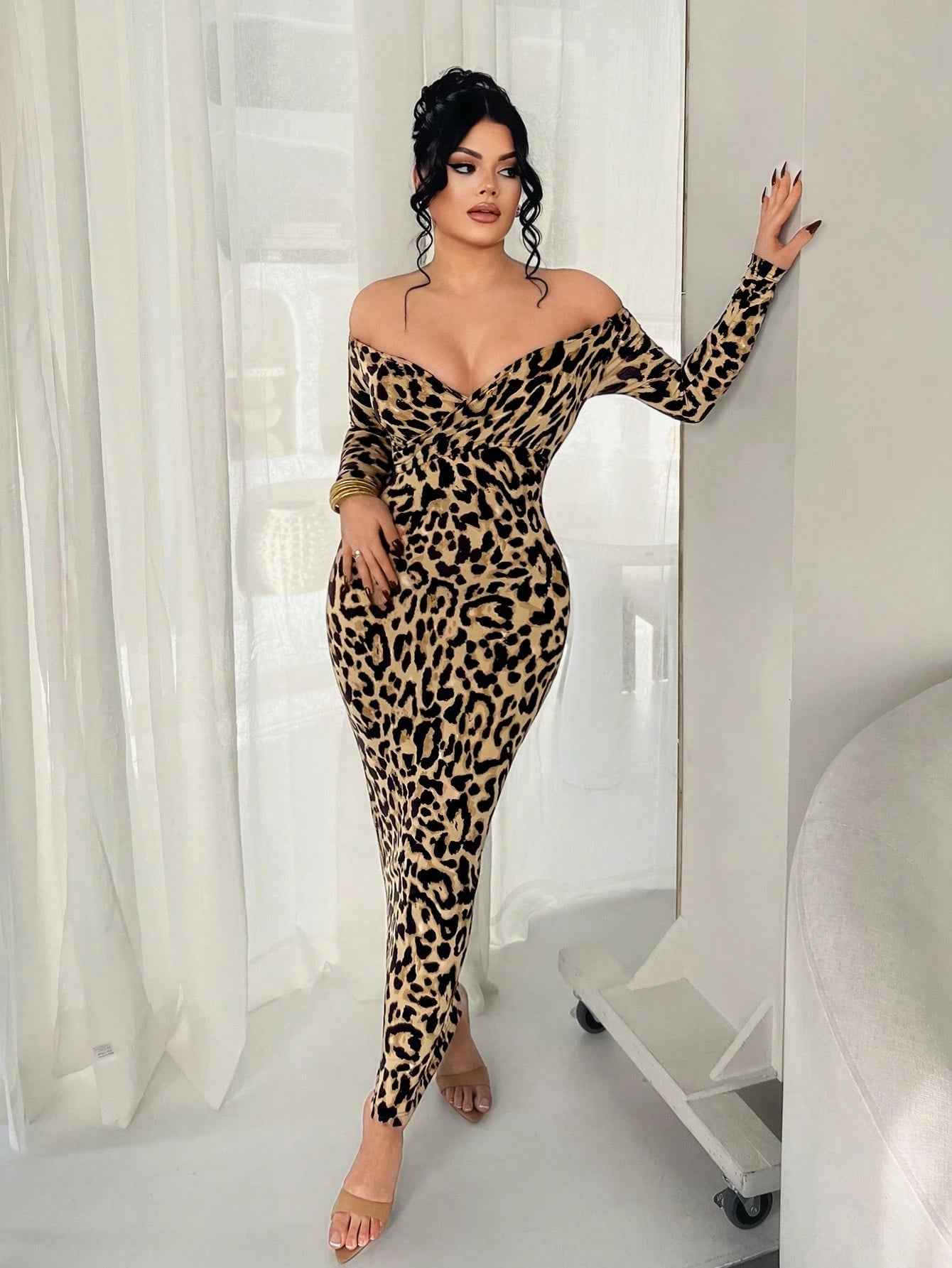 SXY Elegant Sexy Khaki Off Shoulder Fitted Long Dress,Near Year,Christmas,Party Club Night, Bodycon Outfit Women, The Dress,New Autumn