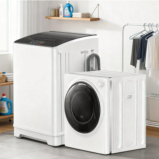 TABU 3.0 Cu.Ft. Full Automatic Washer & Compact Electric Dryer Combo – Efficient Laundry Set With Easy Knob Control, Modern Grey