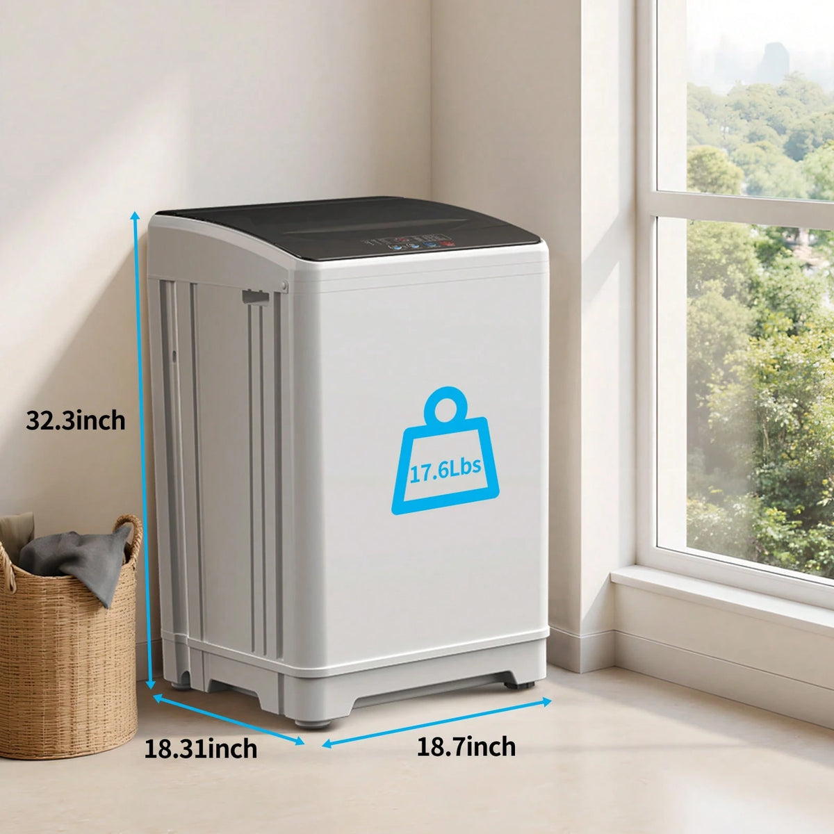 TABU 3.0 Cu.Ft. Full Automatic Washer & Compact Electric Dryer Combo – Efficient Laundry Set With Easy Knob Control, Modern Grey
