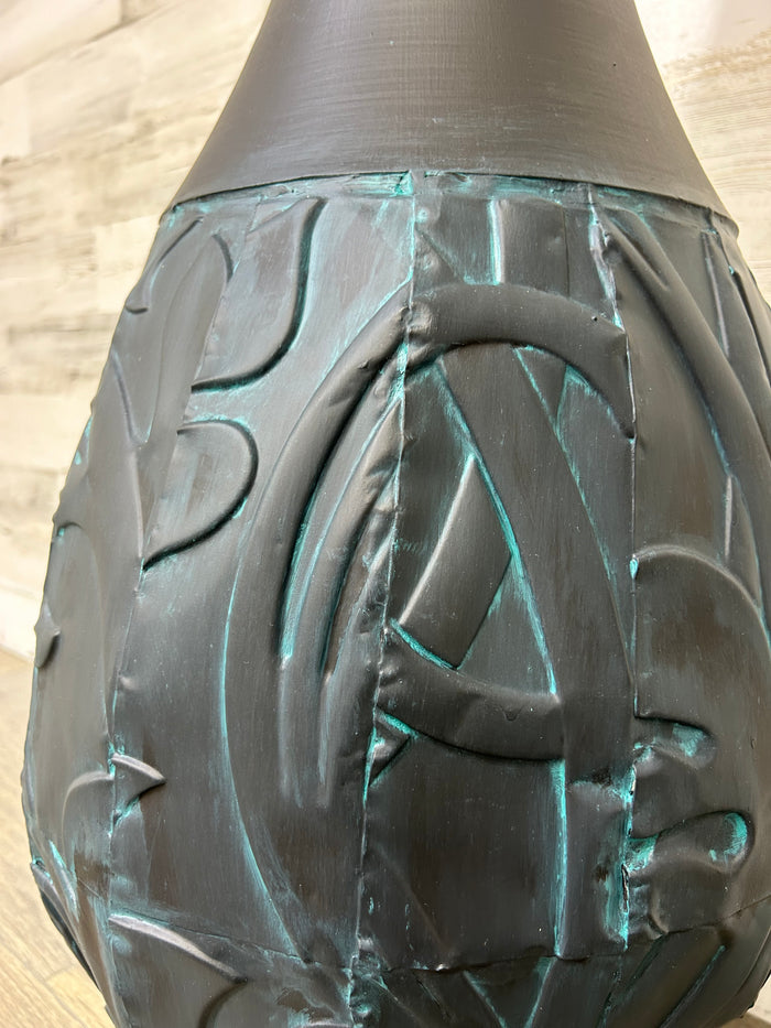 Tall Metal Vase Black