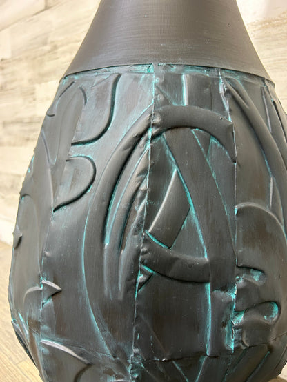 Tall Metal Vase Black