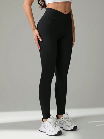 Tall Women's Minimalist Athletic Baggy Casual Elastic V-Waist High Waist Skinny Long Pants, Tall Women Gym Grey Black Autumn