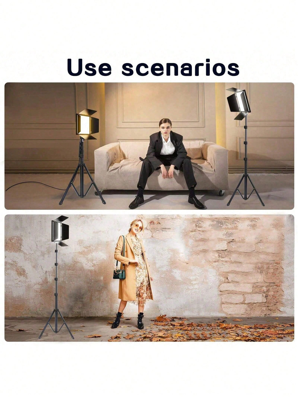 Tangle Free Large Size Mobile Phone Photography Accessories 10 Inch Professional LED Studio Spotlight With 130cm Adjustable Tripod Portable Square Light With Diffuser Panel 22.5x16cm 3 Color Mild Ultr