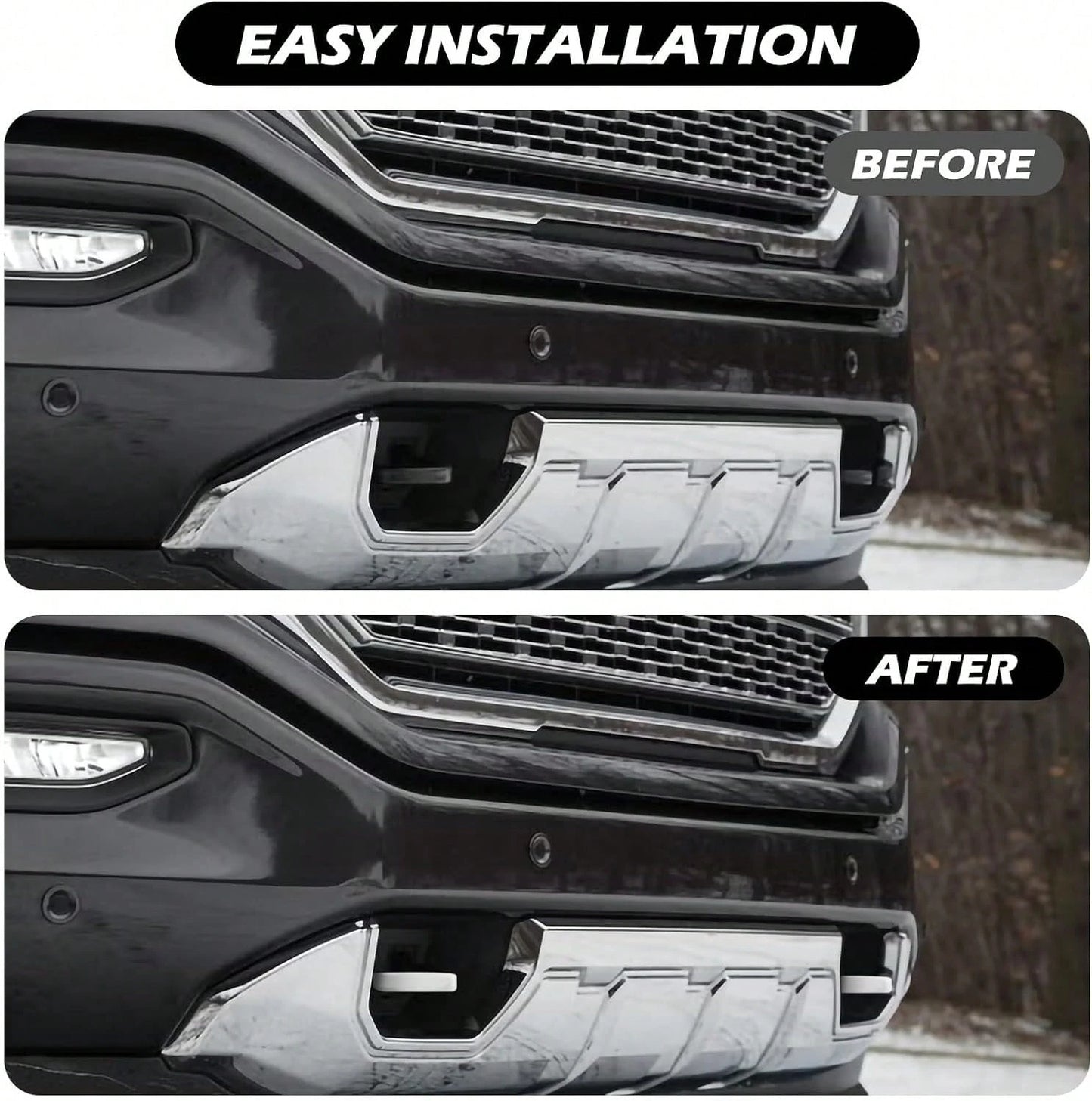 TECHPICCO Extended Tow Hook Covers For 1500 2007-2026/GMC Sierra 1500 2007-2019, Tow Hooks Covers Compatible With Chevrolet 1500 Accessories White (Not Fit Verticle Tow Hooks)