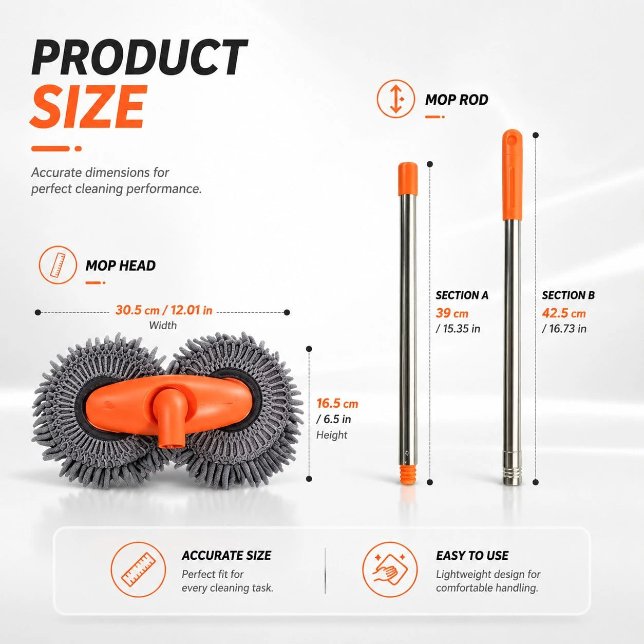 Telescopic Car Wash Mop With Soft Chenille Head, 360-Degree Rotating Cleaning Brush For Vehicle Exterior Care, Extendable Handle Auto Washing Tool For Cars SUVs Trucks RVs, Portable Scratch-Free Absor