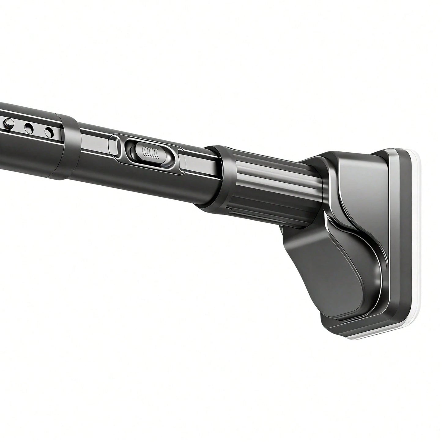 Tension Curtain Rod Without Drilling, Grey One-Click Heavy Duty Tension Rod, Curtain Rod For Patio, Window Or Bathroom