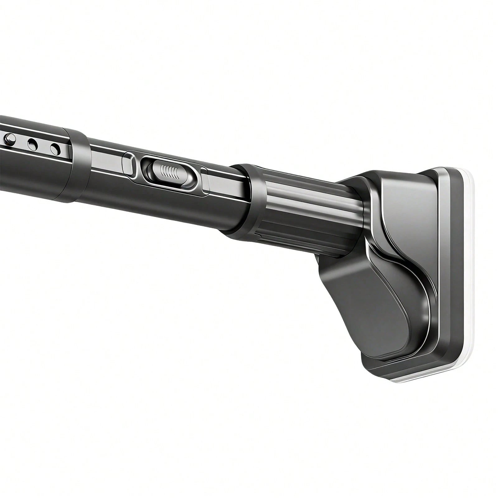 Tension Curtain Rod Without Drilling, Grey One-Click Heavy Duty Tension Rod, Curtain Rod For Patio, Window Or Bathroom