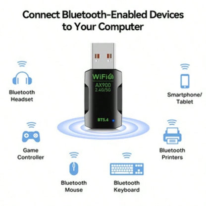 The AX900 WiFi 6 USB Adapter Offers Dual-Band 2.4G/5G, Driver-Free And USB-Powered. Compact, Stable, Compatible With PCs, Laptops And Linux, Great For Office, Travel And Gaming.