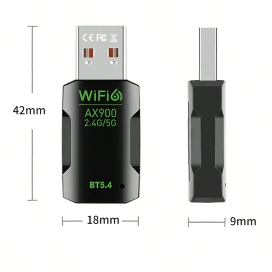 The AX900 WiFi 6 USB Adapter Offers Dual-Band 2.4G/5G, Driver-Free And USB-Powered. Compact, Stable, Compatible With PCs, Laptops And Linux, Great For Office, Travel And Gaming.