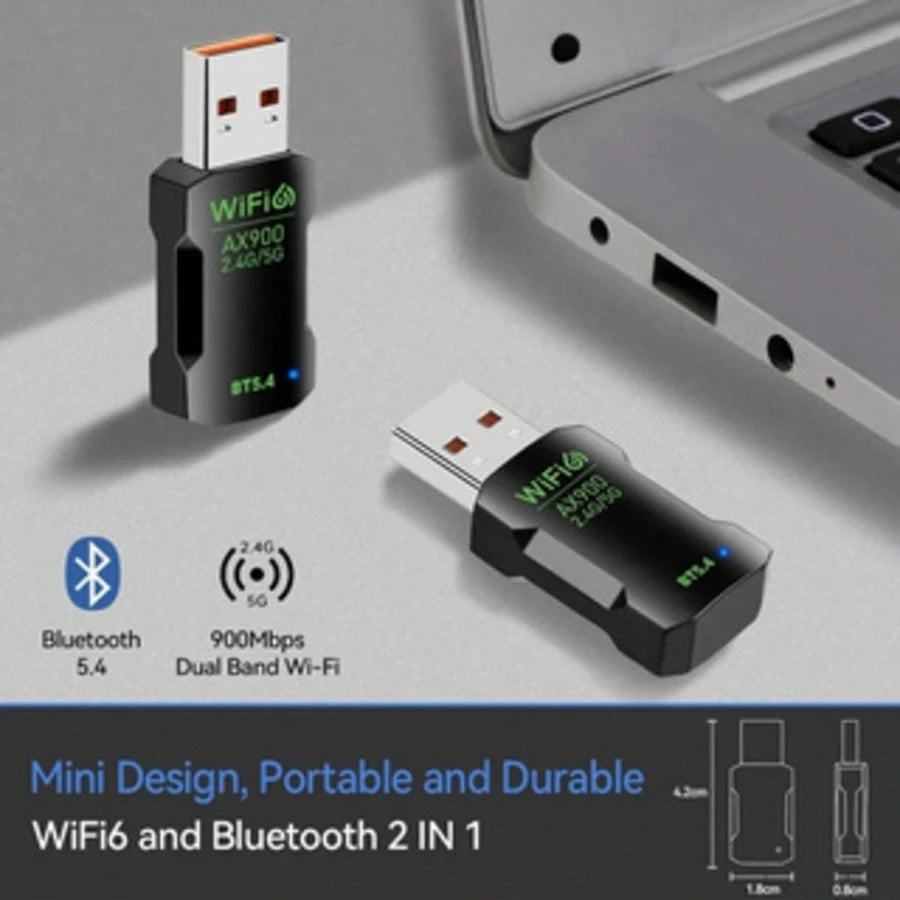 The AX900 WiFi 6 USB Adapter Offers Dual-Band 2.4G/5G, Driver-Free And USB-Powered. Compact, Stable, Compatible With PCs, Laptops And Linux, Great For Office, Travel And Gaming.