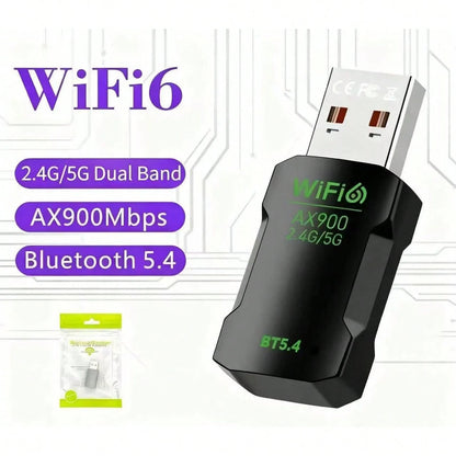 The AX900 WiFi 6 USB Adapter Offers Dual-Band 2.4G/5G, Driver-Free And USB-Powered. Compact, Stable, Compatible With PCs, Laptops And Linux, Great For Office, Travel And Gaming.