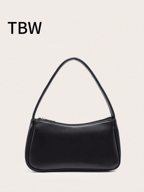 The Ladies' Shoulder Baguette Bag Is Solid Color, Compact, Lightweight, And Stylish, Suitable For Going Out.