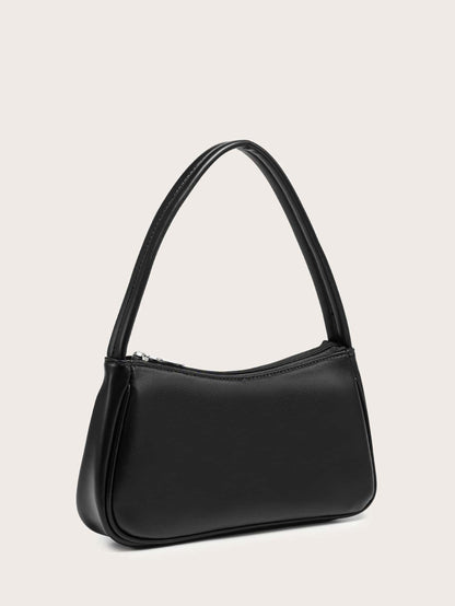 The Ladies' Shoulder Baguette Bag Is Solid Color, Compact, Lightweight, And Stylish, Suitable For Going Out.