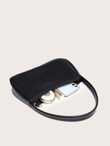 The Ladies' Shoulder Baguette Bag Is Solid Color, Compact, Lightweight, And Stylish, Suitable For Going Out.
