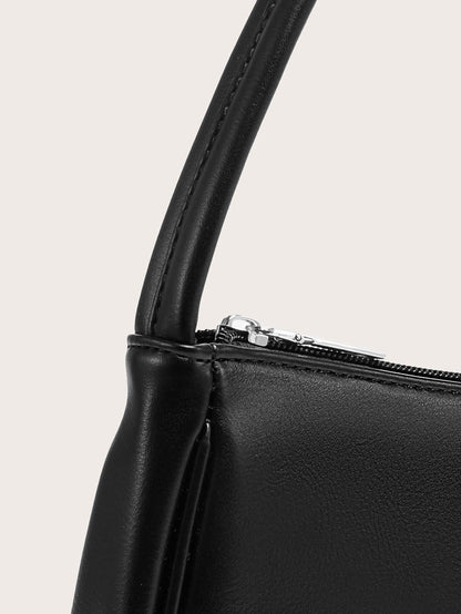 The Ladies' Shoulder Baguette Bag Is Solid Color, Compact, Lightweight, And Stylish, Suitable For Going Out.