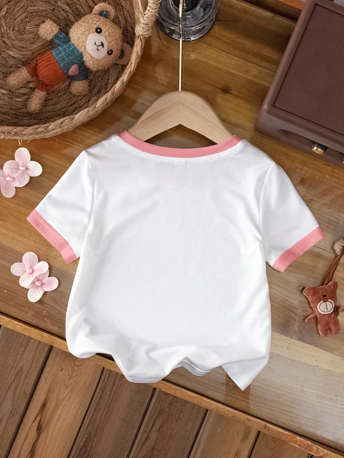 THE POWERPUFF GIRLS X Baby Girl Letter Cartoon Print Round Neck Short Sleeve Casual T-Shirt