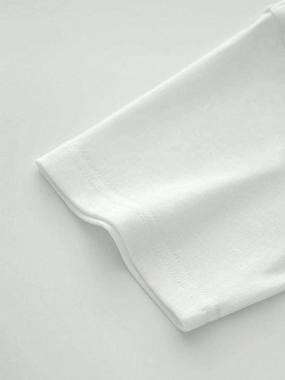 The Rock Style 220g 100% Pure Cotton Heavyweight Basic T-Shirts, Short Sleeve Round Crew Neck Casual Summer Tops Classic-Fit Tee