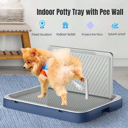 Thickened Polypropylene Wall-Mounted Dog Toilet, Splash-Proof Removable Tray For Small/Medium Dogs