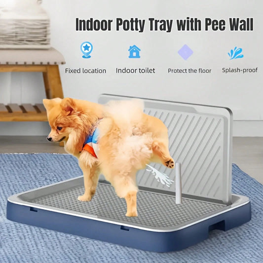 Thickened Polypropylene Wall-Mounted Dog Toilet, Splash-Proof Removable Tray For Small/Medium Dogs