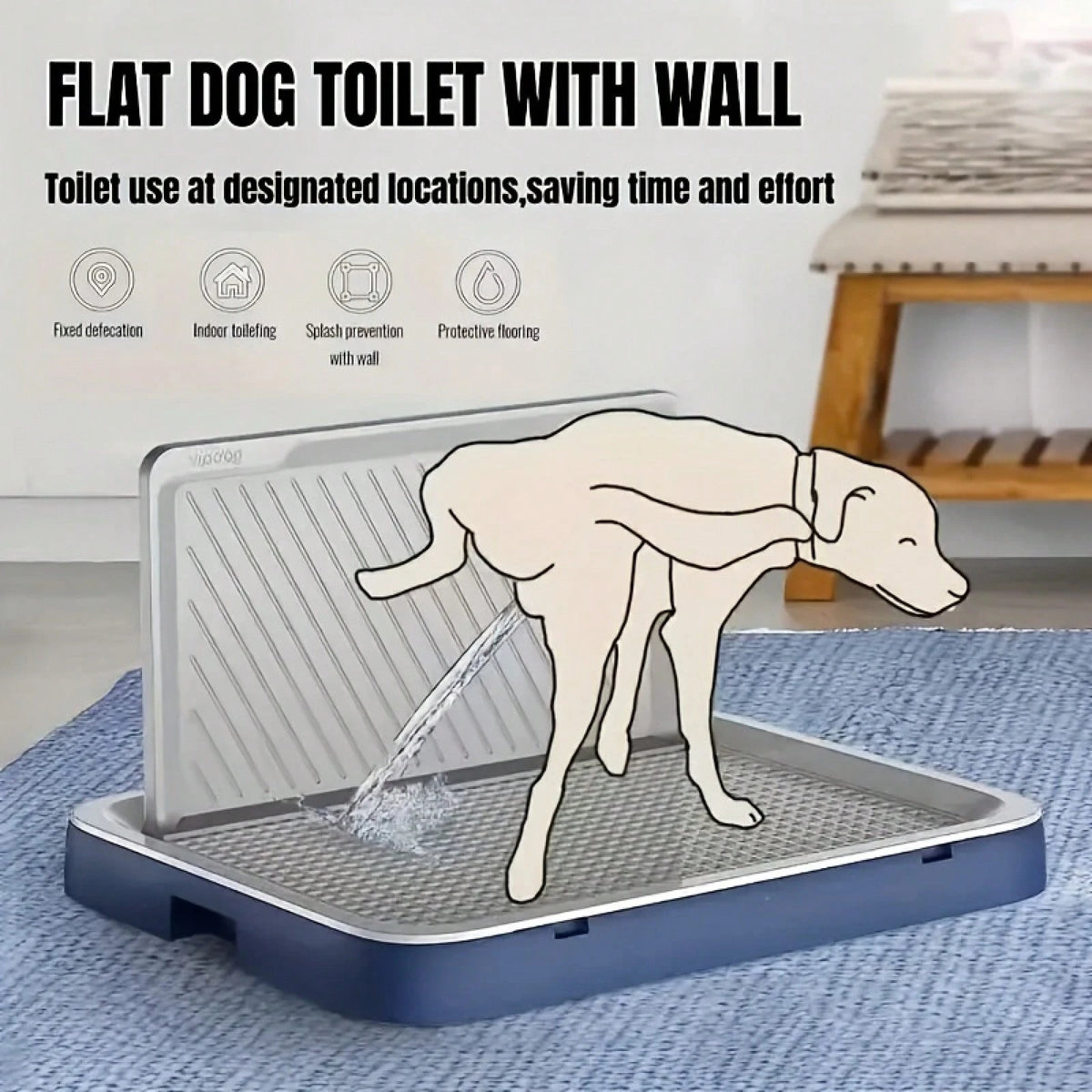 Thickened Polypropylene Wall-Mounted Dog Toilet, Splash-Proof Removable Tray For Small/Medium Dogs