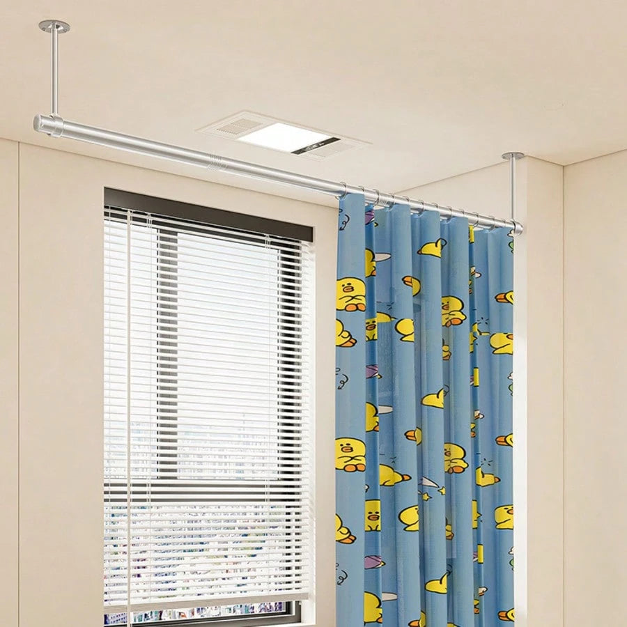 Thickened Stainless Steel Household Drying Rack, Rust-Proof And Windproof Clothes Hanger, Wardrobe Storage Rod, Garment Hanging Device, Multi-Function Towel Bar, Bathroom & Balcony Multi-Purpose Cloth