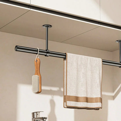 Thickened Stainless Steel Household Drying Rack, Rust-Proof And Windproof Clothes Hanger, Wardrobe Storage Rod, Garment Hanging Device, Multi-Function Towel Bar, Bathroom & Balcony Multi-Purpose Cloth
