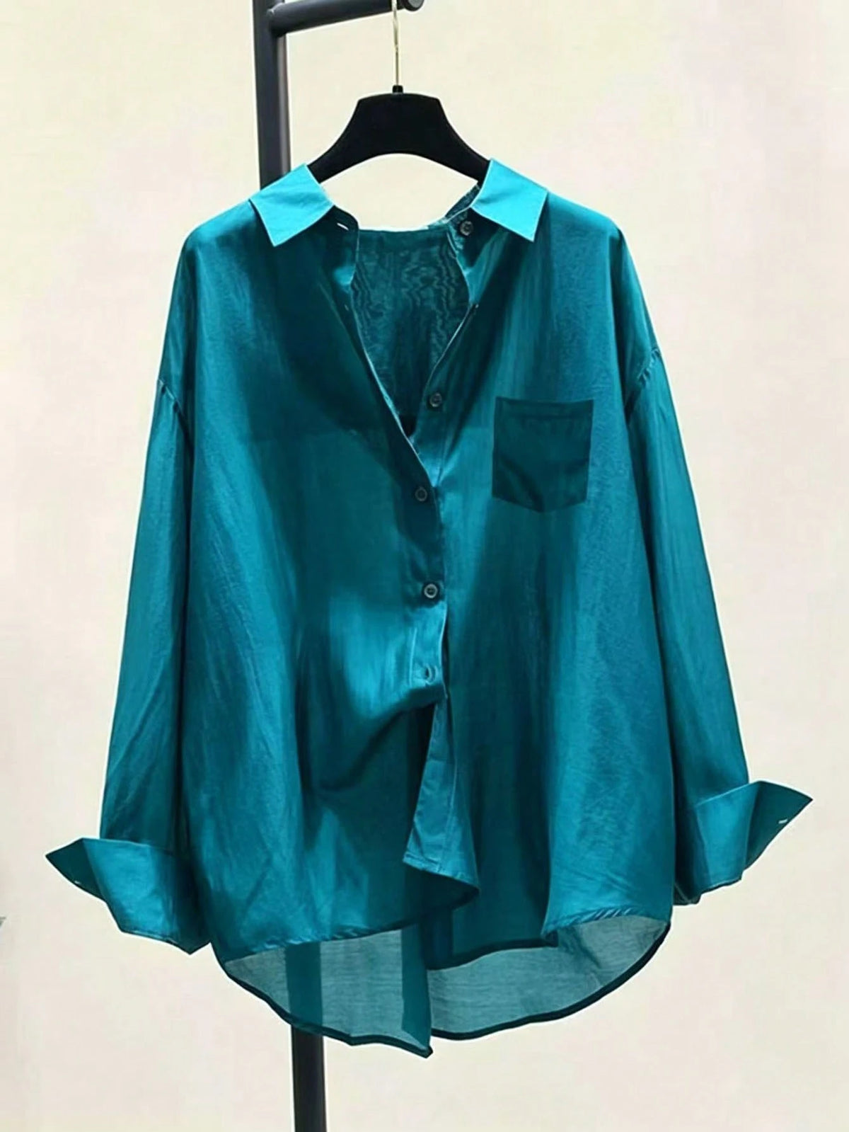 Thin Sun-Protective Shirt, Summer New Minimalist Elegant Versatile Long Sleeve Blouse, Unique Top