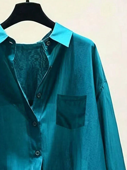 Thin Sun-Protective Shirt, Summer New Minimalist Elegant Versatile Long Sleeve Blouse, Unique Top