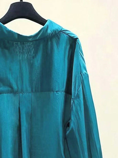 Thin Sun-Protective Shirt, Summer New Minimalist Elegant Versatile Long Sleeve Blouse, Unique Top