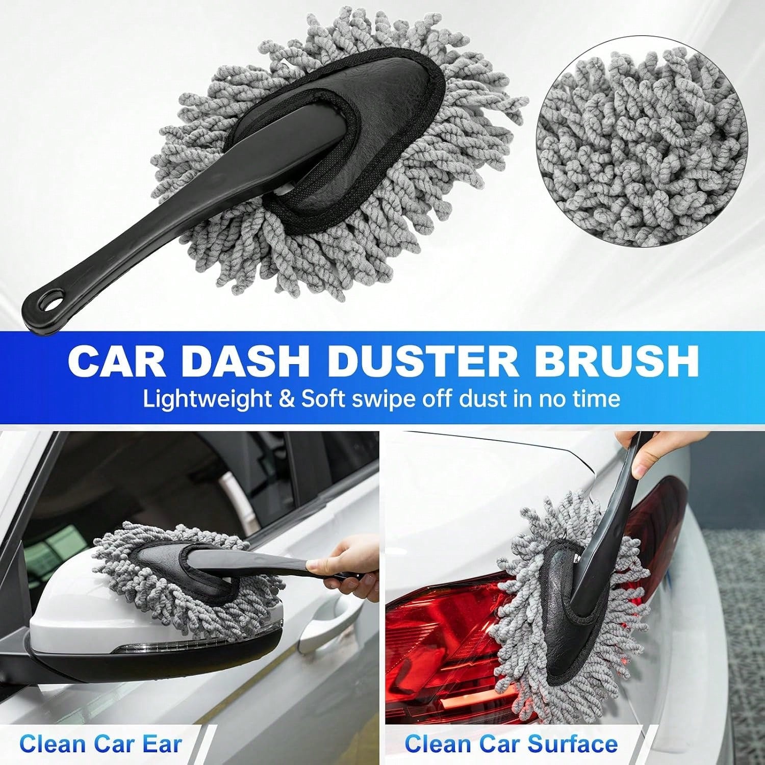 THINKWORK Windshield Cleaner Tool, Car Interior Cleaning Kit, Car Detailing Kit Interior Cleaner With10Pcs Detailing Brush Set, Gray Auto Detailing Supplies &Amp; Accessories