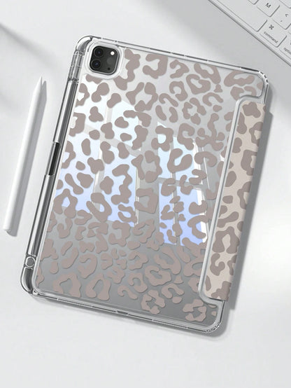 This Beautiful And Cute Leopard Print Double-Sided Acrylic Crystal Clear Back Cover Has Shock-Proof Function, Suitable For 7th, 8th (10.2 Inch) And 10th Generation IPad. It Has A Built-In Pen Slot And