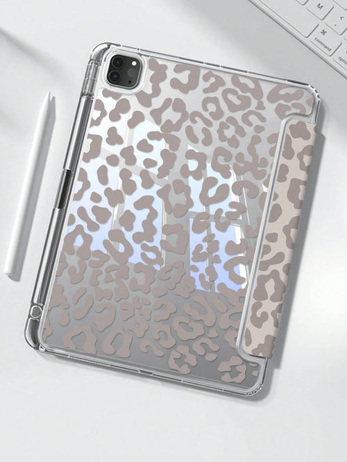 This Beautiful And Cute Leopard Print Double-Sided Acrylic Crystal Clear Back Cover Has Shock-Proof Function, Suitable For 7th, 8th (10.2 Inch) And 10th Generation IPad. It Has A Built-In Pen Slot And