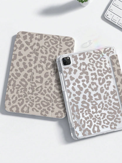 This Beautiful And Cute Leopard Print Double-Sided Acrylic Crystal Clear Back Cover Has Shock-Proof Function, Suitable For 7th, 8th (10.2 Inch) And 10th Generation IPad. It Has A Built-In Pen Slot And