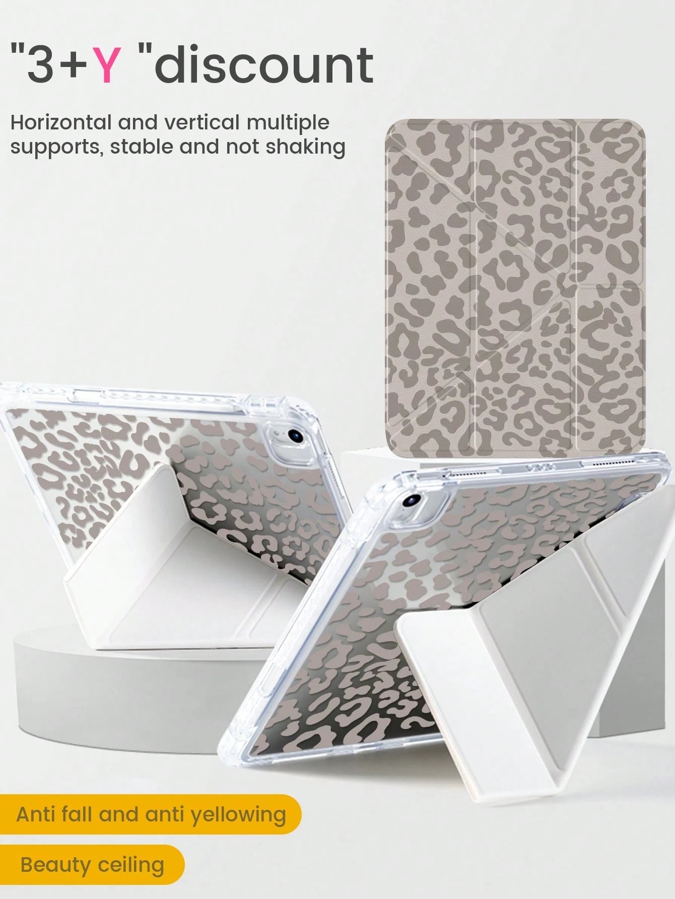 This Beautiful And Cute Leopard Print Double-Sided Acrylic Crystal Clear Back Cover Has Shock-Proof Function, Suitable For 7th, 8th (10.2 Inch) And 10th Generation IPad. It Has A Built-In Pen Slot And