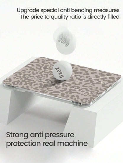 This Beautiful And Cute Leopard Print Double-Sided Acrylic Crystal Clear Back Cover Has Shock-Proof Function, Suitable For 7th, 8th (10.2 Inch) And 10th Generation IPad. It Has A Built-In Pen Slot And