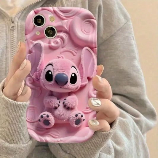 This DisneyStitch Phone Case Features A Cute And Playful Expression Design, A Simple And Stylish Appearance, And A Smooth Touch. It Uses A 2D Wave Pattern, Is Made Of Adorable And Eye-Catching TPU Mat
