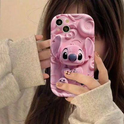 This DisneyStitch Phone Case Features A Cute And Playful Expression Design, A Simple And Stylish Appearance, And A Smooth Touch. It Uses A 2D Wave Pattern, Is Made Of Adorable And Eye-Catching TPU Mat