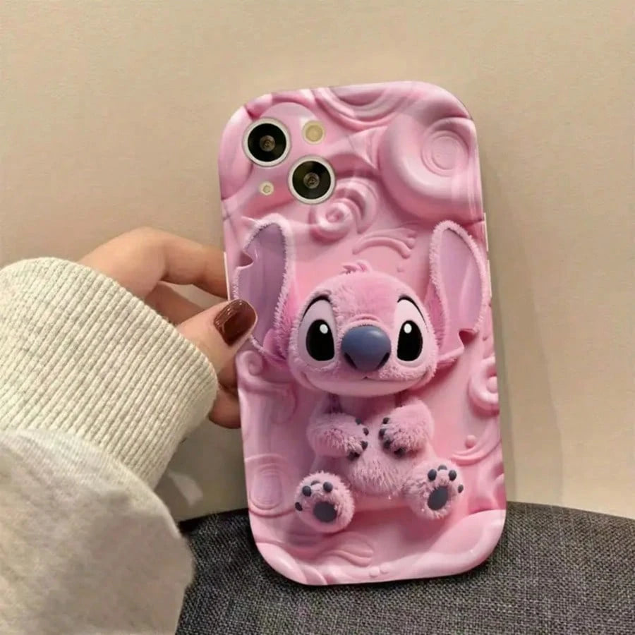 This DisneyStitch Phone Case Features A Cute And Playful Expression Design, A Simple And Stylish Appearance, And A Smooth Touch. It Uses A 2D Wave Pattern, Is Made Of Adorable And Eye-Catching TPU Mat