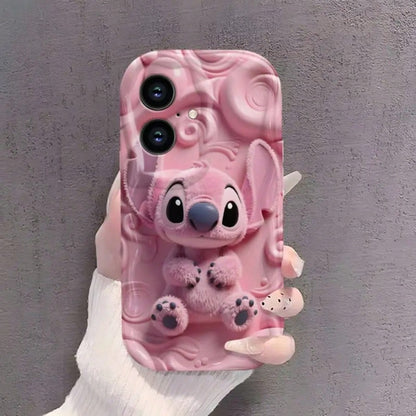This DisneyStitch Phone Case Features A Cute And Playful Expression Design, A Simple And Stylish Appearance, And A Smooth Touch. It Uses A 2D Wave Pattern, Is Made Of Adorable And Eye-Catching TPU Mat