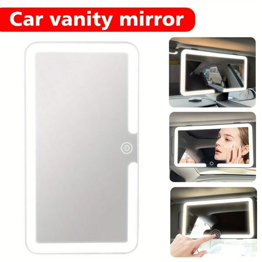 Three Lighting Modes, USB Charging, Personal Rearview Mirror, LED With Light, Detachable Car Vanity Mirror- Convenient Passenger Side Interior Vanity Mirror, Suitable For Quick Photo Editing, Compati