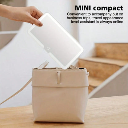 Three Lighting Modes, USB Charging, Personal Rearview Mirror, LED With Light, Detachable Car Vanity Mirror- Convenient Passenger Side Interior Vanity Mirror, Suitable For Quick Photo Editing, Compati