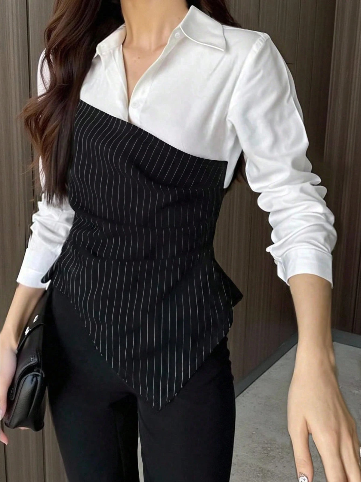 Tideelle Fashionable Casual Elegant Versatile Colorblock Women Shirt Fall Cloth For Women