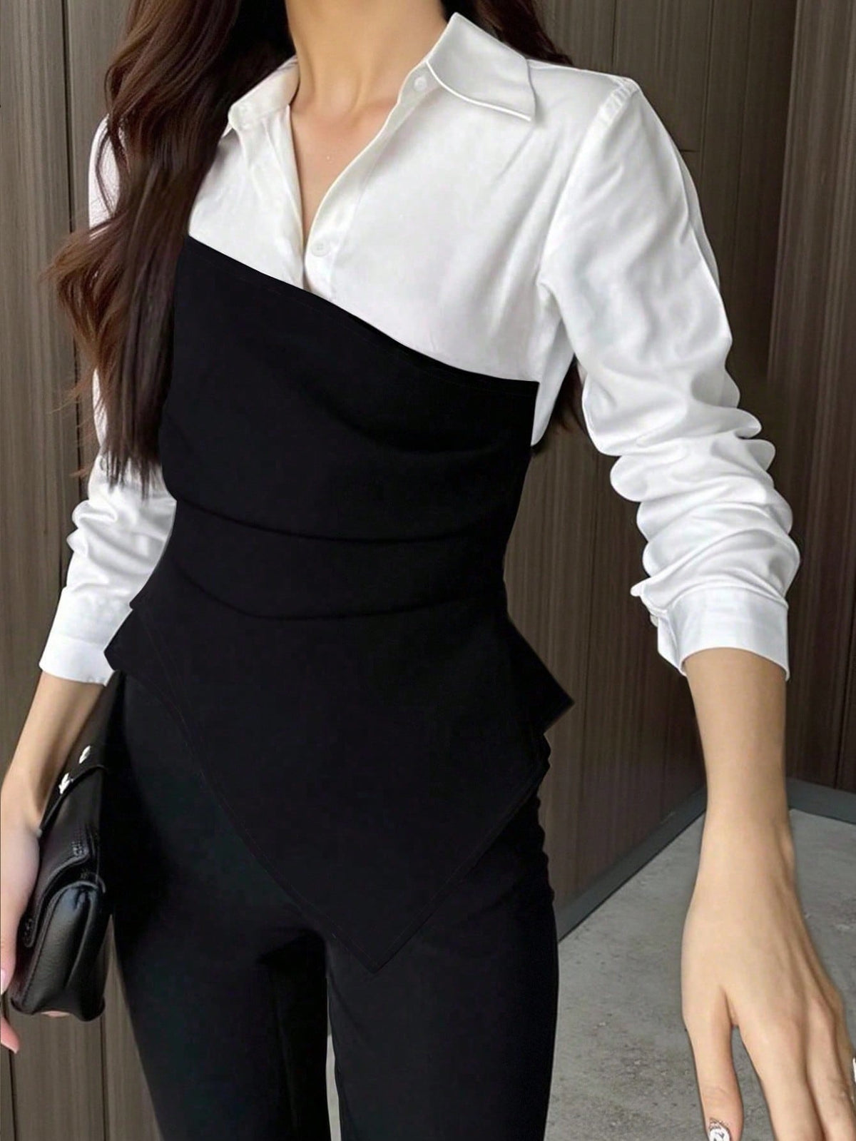 Tideelle Fashionable Casual Elegant Versatile Colorblock Women Shirt Fall Cloth For Women