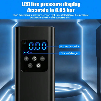 Tire Inflator Portable Air Compressor- Air Pump For Car Tires, Auto Shut-Off, 150PSI Electric Bike Tire Pump With LED Light And Digital Pressure Gauge For Motorcycle, Auto, Ball, Bicycle