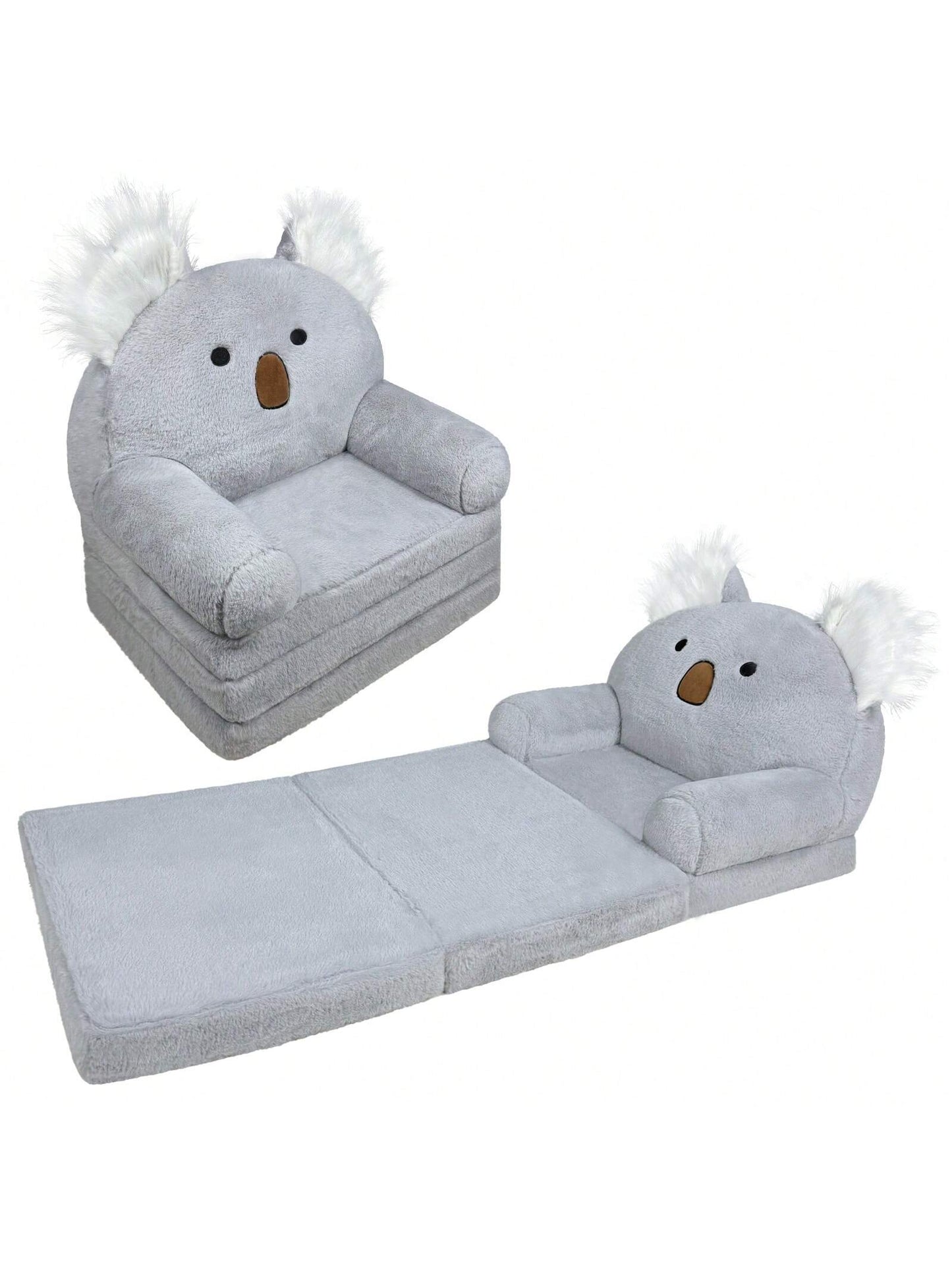 Toddler Chair Plush With Removable Cover, Kids Sofa Bed To Lounger, Comfy Kids Couch For Kids Age 18 Months And Up, Toddler Recliners For Kids