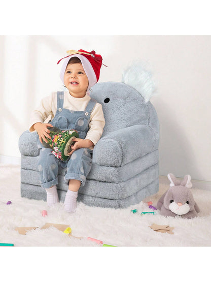 Toddler Chair Plush With Removable Cover, Kids Sofa Bed To Lounger, Comfy Kids Couch For Kids Age 18 Months And Up, Toddler Recliners For Kids