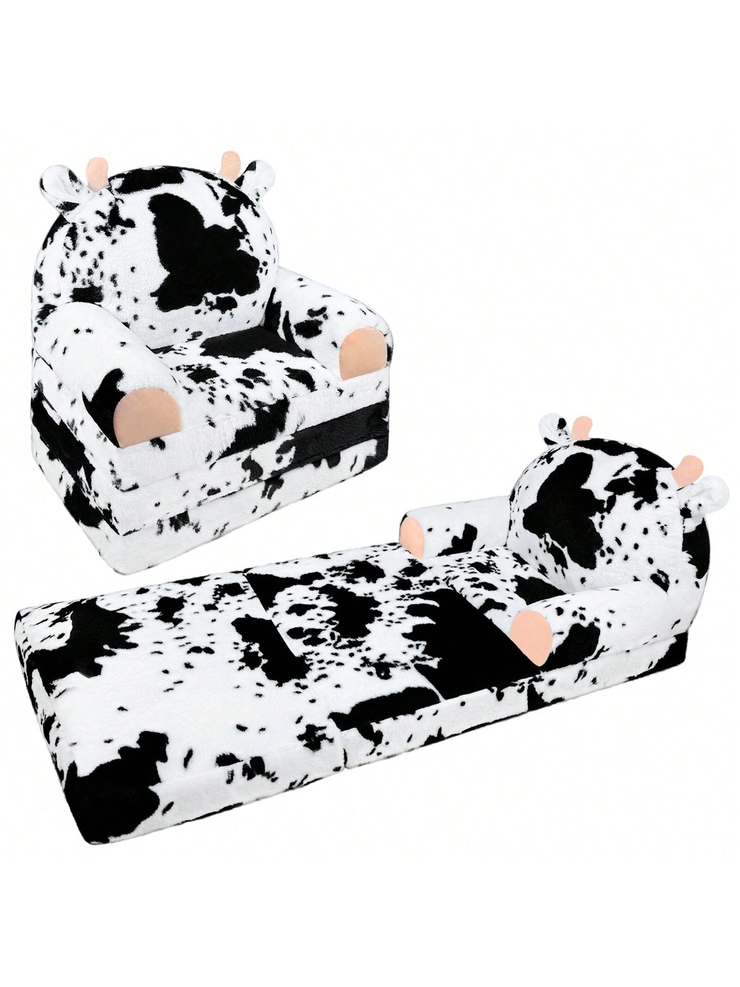 Toddler Chair Plush With Removable Cover, Kids Sofa Bed To Lounger, Comfy Kids Couch For Kids Age 18 Months And Up, Toddler Recliners For Kids